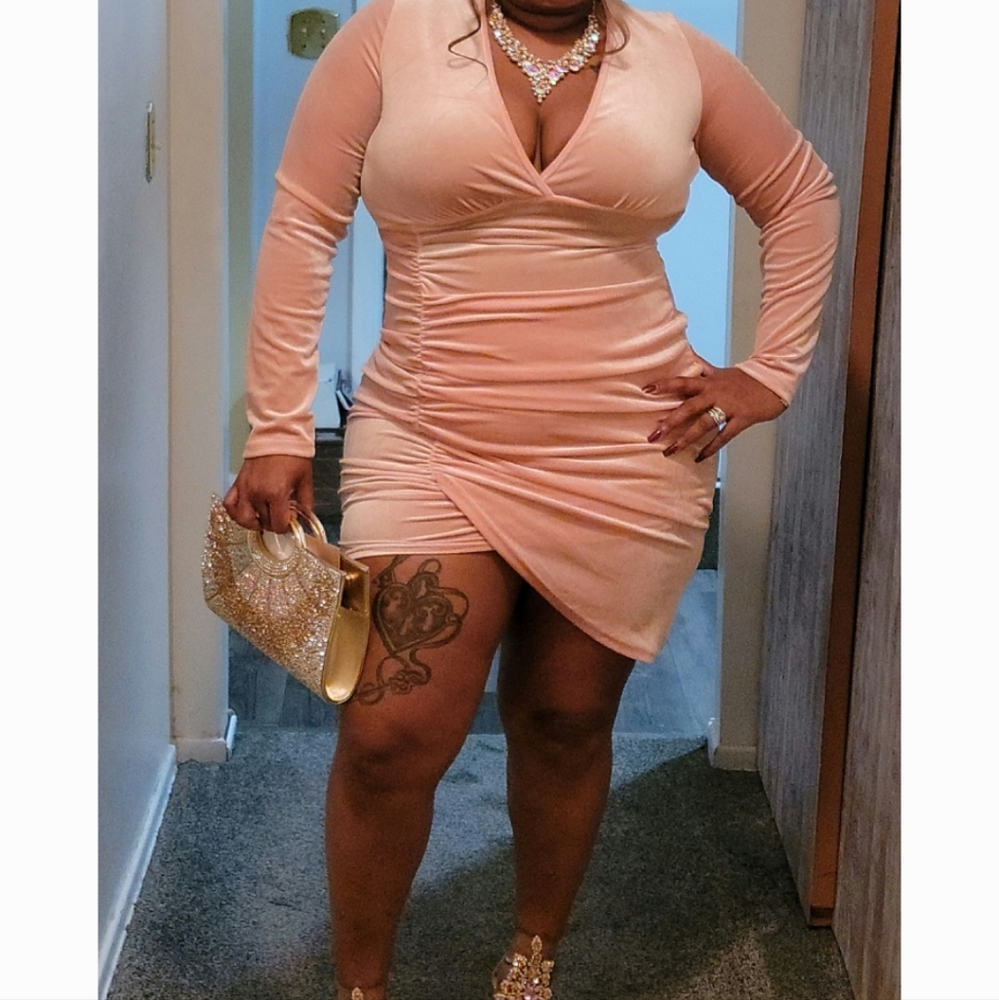 Light Pink Velvet Dress
